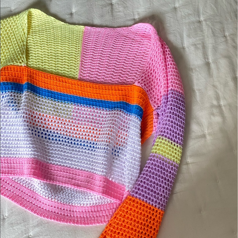 color-block knit top